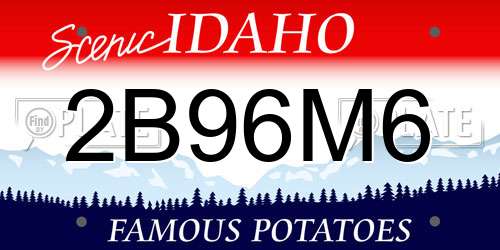 2B96M6 Idaho License Plate