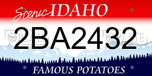 2BA2432 Idaho License Plate