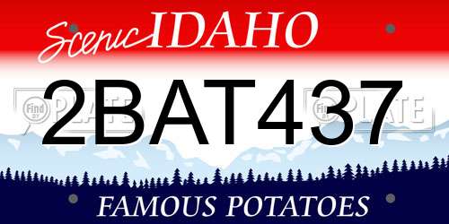 2BAT437 Idaho License Plate