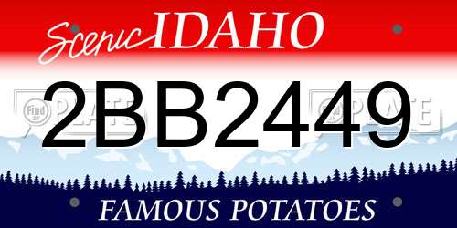 2BB2449 Idaho License Plate