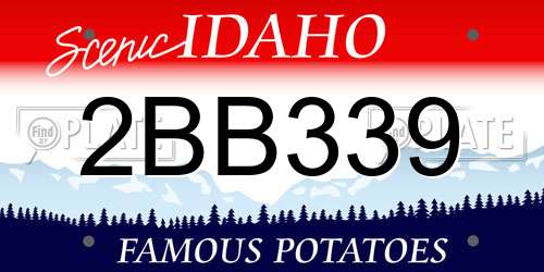 2BB339 Idaho License Plate