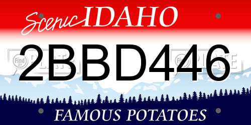 2BBD446 Idaho License Plate