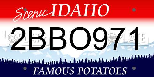 2BBO971 Idaho License Plate