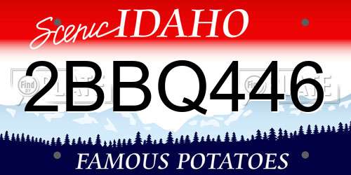 2BBQ446 Idaho License Plate
