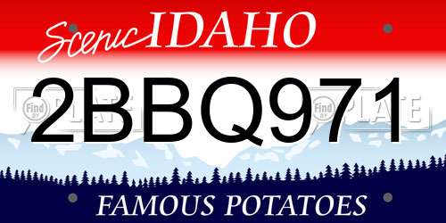 2BBQ971 Idaho License Plate