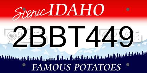2BBT449 Idaho License Plate