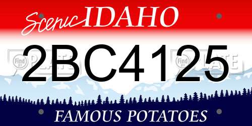 2BC4125 Idaho License Plate
