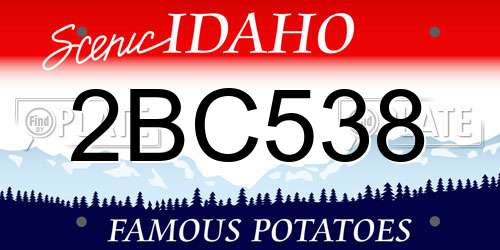 2BC538 Idaho License Plate