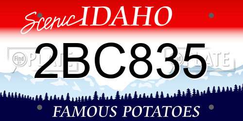 2BC835 Idaho License Plate