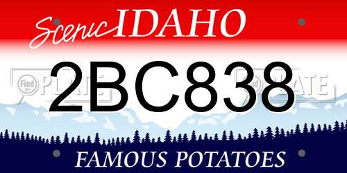 2BC838 Idaho License Plate