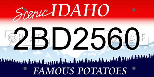 2BD2560 Idaho License Plate
