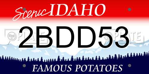 2BDD53 Idaho License Plate