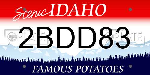 2BDD83 Idaho License Plate