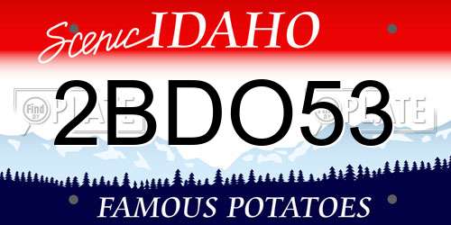 2BDO53 Idaho License Plate