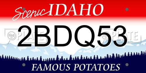 2BDQ53 Idaho License Plate