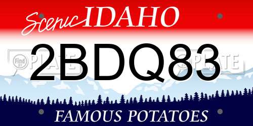 2BDQ83 Idaho License Plate