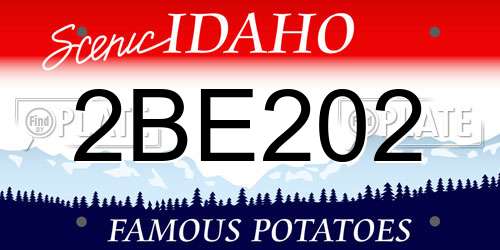 2BE202 Idaho License Plate