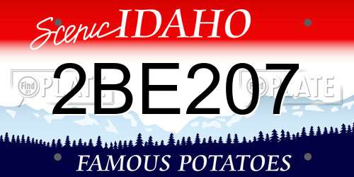 2BE207 Idaho License Plate