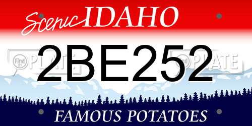 2BE252 Idaho License Plate