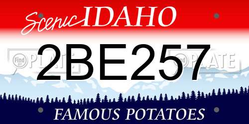 2BE257 Idaho License Plate