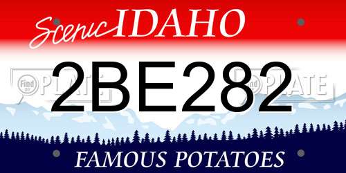 2BE282 Idaho License Plate