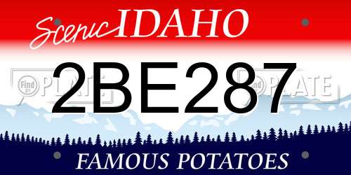 2BE287 Idaho License Plate