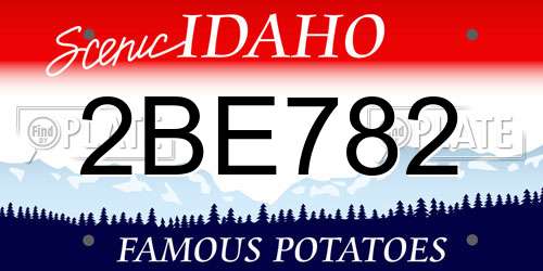 2BE782 Idaho License Plate