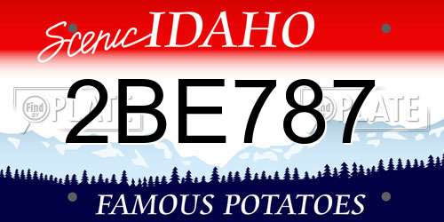 2BE787 Idaho License Plate