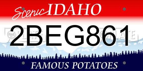 2BEG861 Idaho License Plate