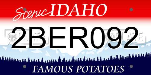 2BER092 Idaho License Plate
