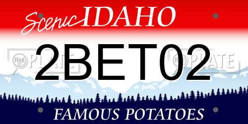 2BET02 Idaho License Plate