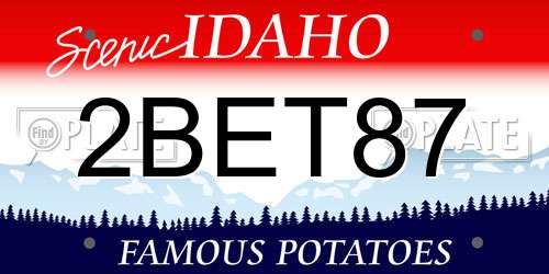 2BET87 Idaho License Plate