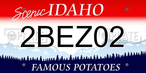 2BEZ02 Idaho License Plate
