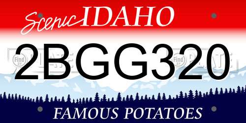 2BGG320 Idaho License Plate