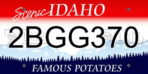 2BGG370 Idaho License Plate