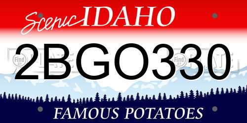 2BGO330 Idaho License Plate