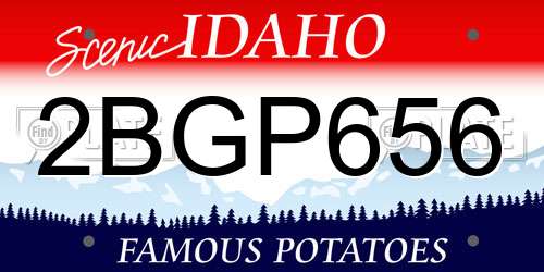 2BGP656 Idaho License Plate
