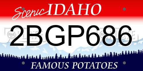 2BGP686 Idaho License Plate