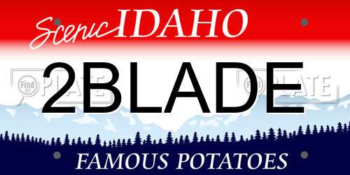2BLADE Idaho License Plate