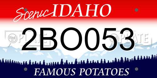 2BO053 Idaho License Plate