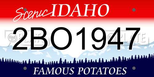 2BO1947 Idaho License Plate