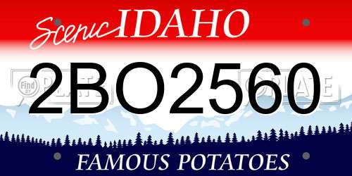 2BO2560 Idaho License Plate