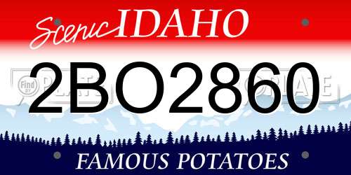 2BO2860 Idaho License Plate