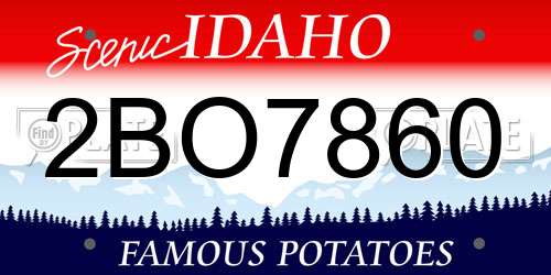 2BO7860 Idaho License Plate