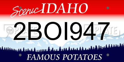 2BOI947 Idaho License Plate