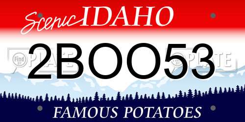 2BOO53 Idaho License Plate