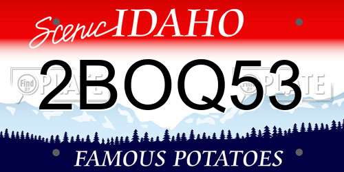 2BOQ53 Idaho License Plate