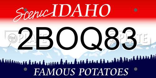 2BOQ83 Idaho License Plate