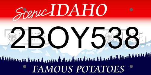 2BOY538 Idaho License Plate
