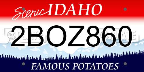 2BOZ860 Idaho License Plate